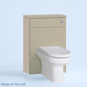 500mm Freestanding WC Unit (Fully Assembled) - Vivo Gloss Cashmere Slimline Depth With No Pan And No Cistern