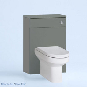 500mm Freestanding WC Unit (Fully Assembled) - Vivo Gloss Dust Grey Slimline Depth With No Pan And No Cistern