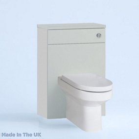 500mm Freestanding WC Unit (Fully Assembled) - Vivo Gloss Light Grey Slimline Depth With No Pan And No Cistern