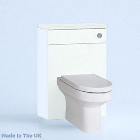 500mm Freestanding WC Unit (Fully Assembled) - Vivo Gloss White Slimline Depth With No Pan And No Cistern