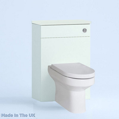 500mm Freestanding WC Unit (Fully Assembled) - Vivo Matt Ivory Slimline Depth With No Pan And No Cistern