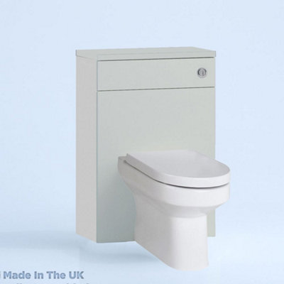 500mm Freestanding WC Unit (Fully Assembled) - Vivo Matt Light Grey Slimline Depth With Pan And Cistern