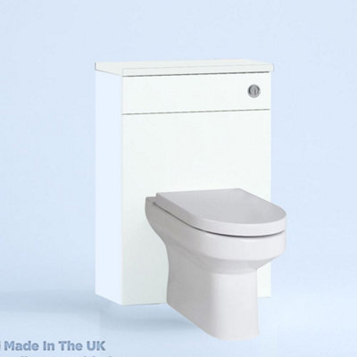 500mm Freestanding WC Unit (Fully Assembled) - Vivo Matt White Slimline Depth With Pan And Cistern