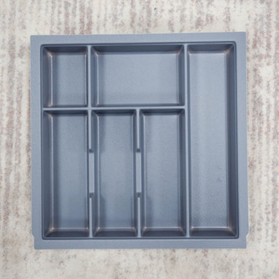 500mm Grey Cutlery Tray for Blum Metabox Drawer DIY at B&Q