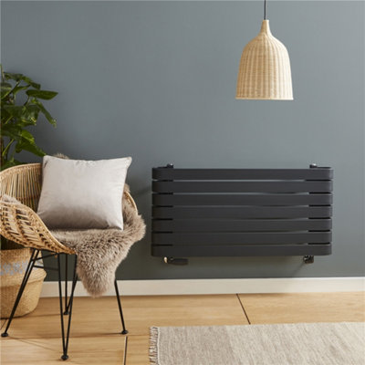 500mm (H) x 1000mm (W) - - Horizontal Bathroom Towel Radiator (Chester -Anthracite) - (0.5m x 1.0m)