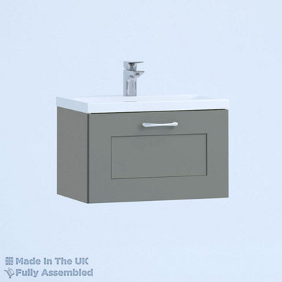 500mm Mid Edge 1 Drawer Wall Hung Bathroom Vanity Basin Unit (Fully Assembled) - Oxford Matt Dust Grey Price Comparisons | Compare The Build