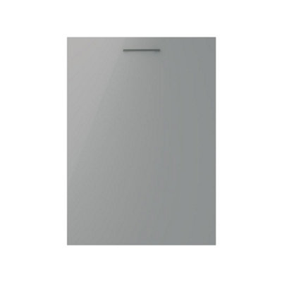 500mm Mid Edge 1 Drawer Wall Hung Bathroom Vanity Basin Unit (Fully Assembled) - Vivo Gloss Dust Grey