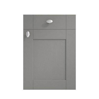 500mm Minimalist 2 Drawer Floor Standing Bathroom Vanity Basin Unit (Fully Assembled) - Cambridge Solid Wood Dust Grey