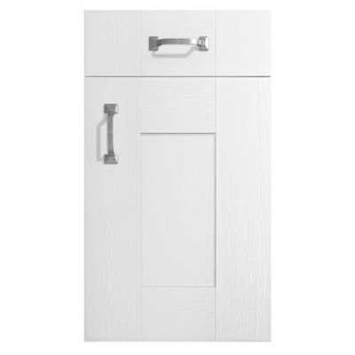 500mm Minimalist 2 Drawer Wall Hung Bathroom Vanity Basin Unit (Fully Assembled) - Cartmel Woodgrain White