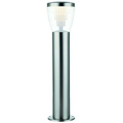 500mm Outdoor LED Lamp Post Bollard Round Brushed Steel 10W Cool White