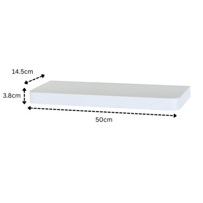 500mm Trent Narrow Floating Shelf Kit, Matt White