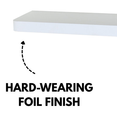 500mm Trent Narrow Floating Shelf Kit, Matt White