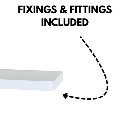 500mm Trent Narrow Floating Shelf Kit, Matt White