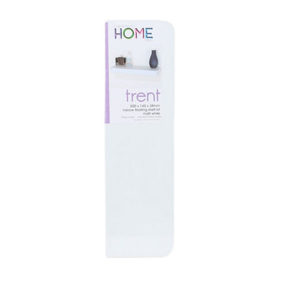 500mm Trent Narrow Floating Shelf Kit, Matt White