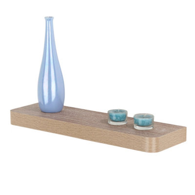 500mm Trent Narrow Floating Shelf Kit, Oak Effect