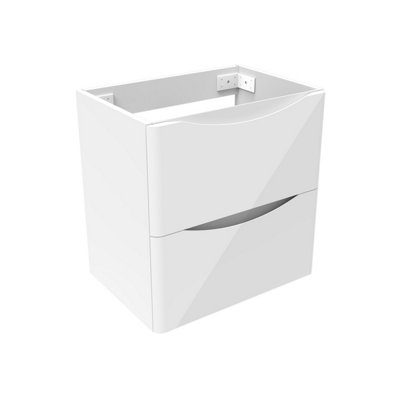 500mm Wall Hung Bathroom Vanity Unit without Basin Gloss White 2 Soft