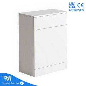 500mm WC Back to Wall BTW Toilet Cabinet Unit in Gloss White