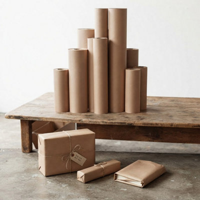 500mm x 6m Brown Kraft Paper Roll Premium Recyclable Wrapping Packing ...