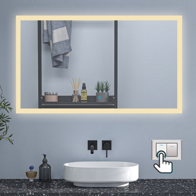 Led bathroom mirror on sale b&q