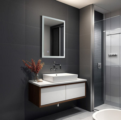 500x700mm LED Illuminated Bathroom Mirror Cool White with Touch Sensor & Demister Pad