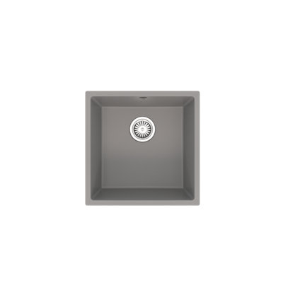 Kersin Dante Matt Grey Composite Undermount 1 Bowl Sink & Drainer (W) 440 X (L) 440mm from B&Q