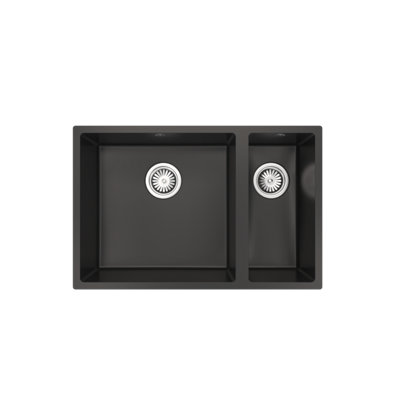 Kersin Dante Matt Black Composite Undermount 1.5 Bowl Sink & Drainer (W) 670 X (L) 440mm from B&Q