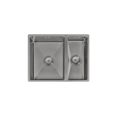 Kersin Elite Brushed Stainless Steel Undermounted 1.5 Bowl Sink (W) 555 X (L) 440mm from B&Q