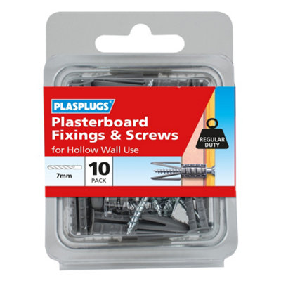 Plasplugs High-Tensile Steel Countersunk Hollow Wall Anchor (Dia)7mm (L)36mmPack Of 10 from B&Q