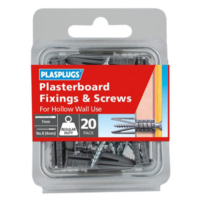 Plasplugs High-Tensile Steel Countersunk Hollow Wall Anchor (Dia)7mm (L)36mmPack Of 20 from B&Q