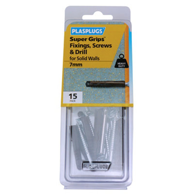 Plasplugs Super Grips Pz Brown Multi-Purpose Screw & Wall Plug (Dia)7mm (L)45mmPack Of 15 from B&Q