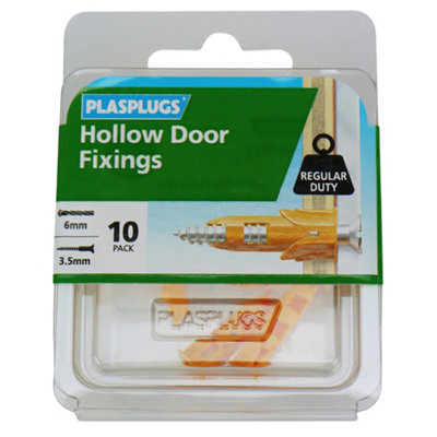B&Q -  Nylon Hollow Door Anchor (Dia)6mm (L)24mmPack Of 10