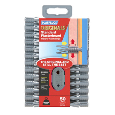 Plasplugs Originals Nylon Hollow Wall Anchor (Dia)7mm (L)36mmPack Of 50 from B&Q