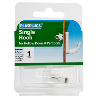 B&Q -  High-Tensile Steel C-Hook Hollow Door Anchor M3 (L)47mm