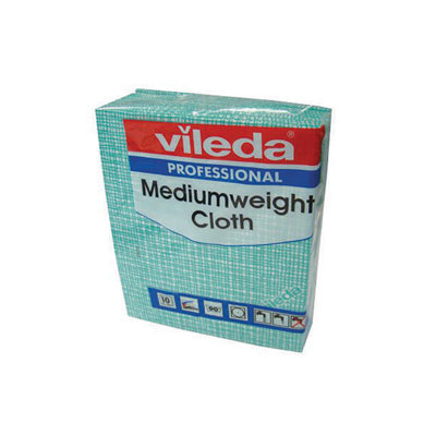 Vileda Medium Weight Cloth Green Pack Of 10 106401 from B&Q