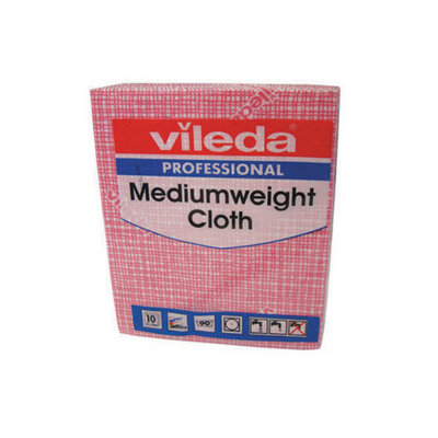 Vileda Red Medium Weight Cloth (Pack Of 10) from B&Q