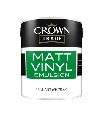 Crown Trade Vinyl Matt EmulsionBrilliant White2.5L from B&Q