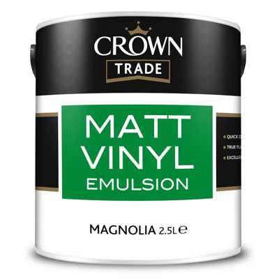 Crown Trade Matt Vinyl Emulsion Magnolia 2.5L from B&Q