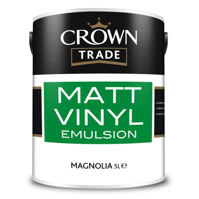 Crown Trade Matt Vinyl Emulsion Magnoila 5L from B&Q