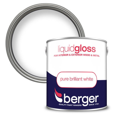 Berger Liquid Gloss Paint Pure Brilliant White2.5L from B&Q