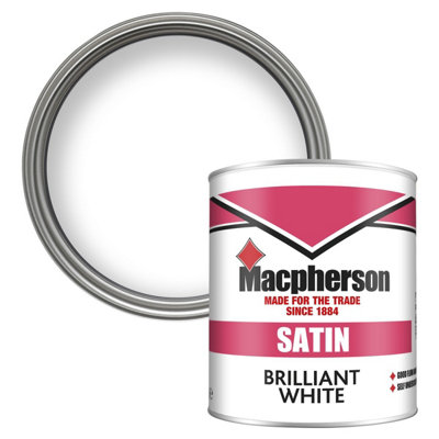 B&Q -  Satin Paint Brilliant White 1L