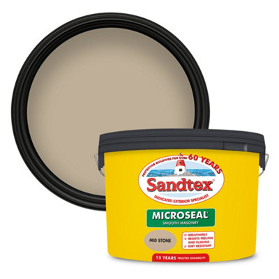 Sandtex Mid Stone Ultra Smooth Masonry Paint10L from B&Q