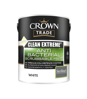 Crown Trade Clean Extreme Anti Bacterial Scrubable Matt 5L White