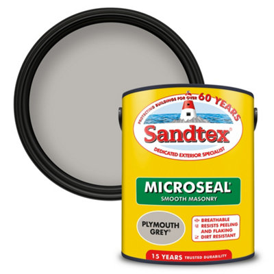 Sandtex Plymouth Grey Ultra Smooth Masonry Paint5L from B&Q
