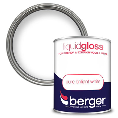 Berger Liquid Gloss Paint Pure Brilliant White750Ml from B&Q