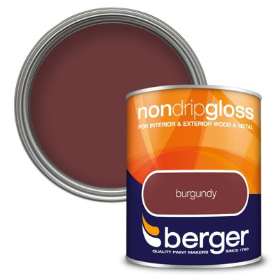 B&Q -  750Ml Non Drip Gloss Burgundy
