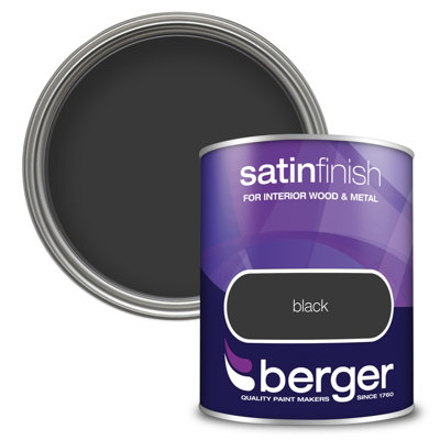 Berger Satin Paint Black750Ml from B&Q