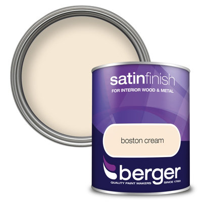 Berger Satin Paint Boston Cream750Ml from B&Q