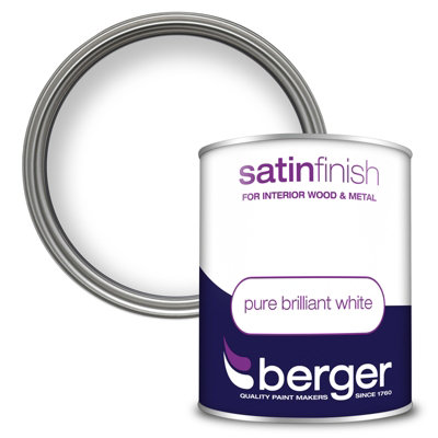Berger Satin Paint Brilliant White750Ml from B&Q