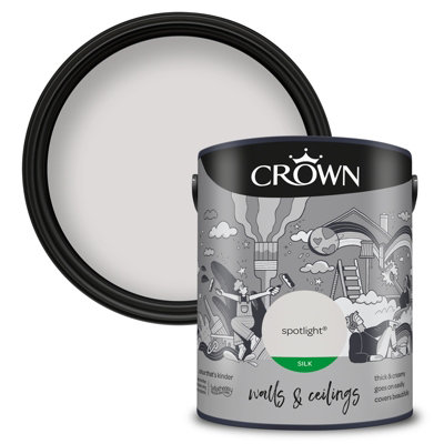 Crown Walls & Ceilings Silk Emulsion Paint Spotlight5L from B&Q