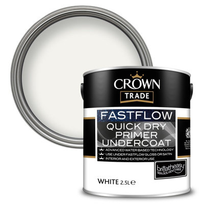 Crown Trade Fastflow Quick Dry Primer Undercoat White2.5L from B&Q